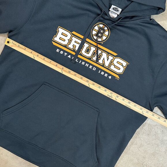 Boston Bruins NHL Logo Hockey Hoodie Sweatshirt Men's Large Gray EUC - Picture 5 of 8